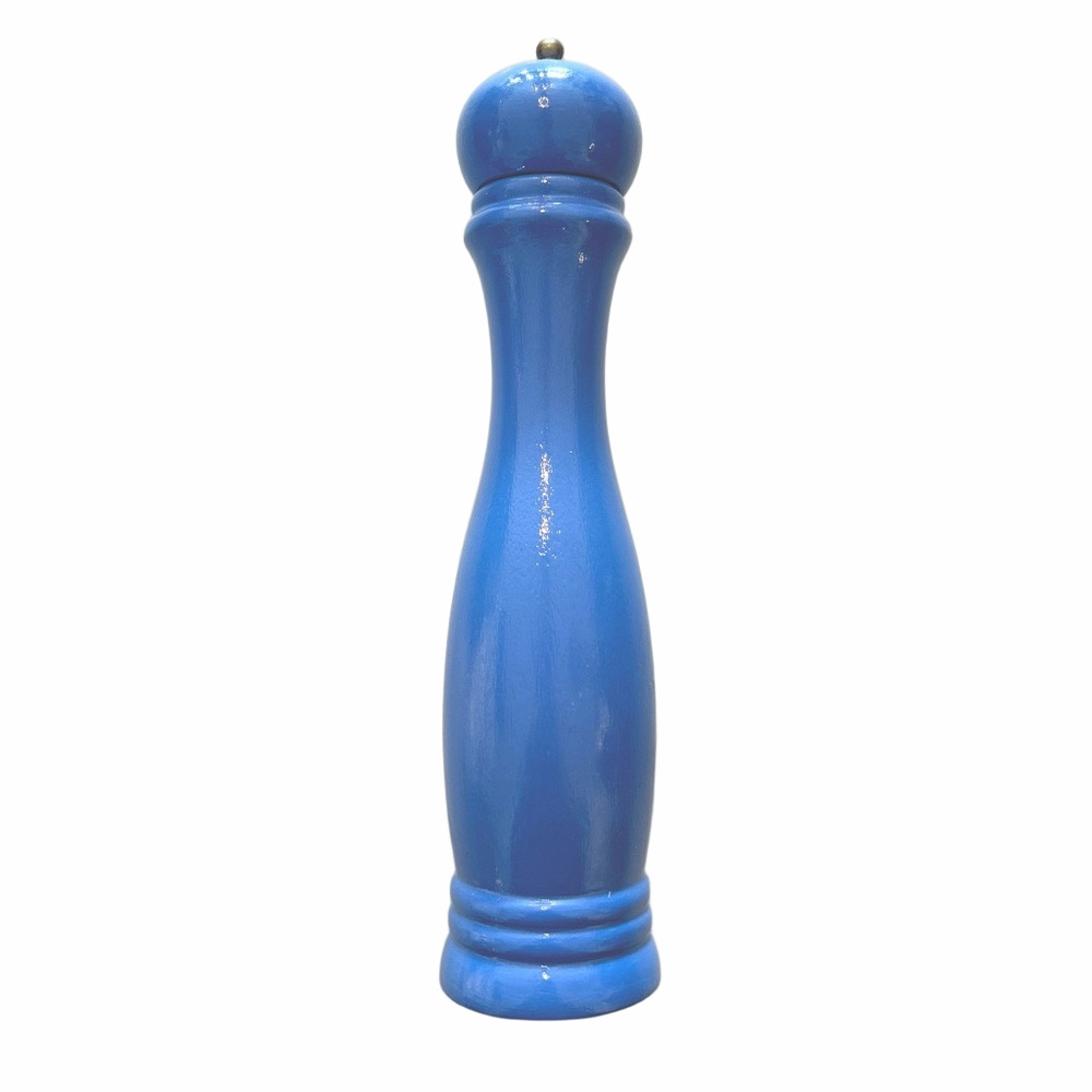 Large Farberware Upcycled Wood Salt/ Pepper Grinder/Mill Blue Tall Hand Painted